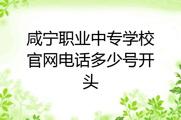 咸宁职业中专学校官网电话多少号开头