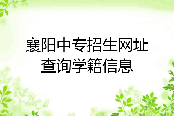 襄阳中专招生网址查询学籍信息