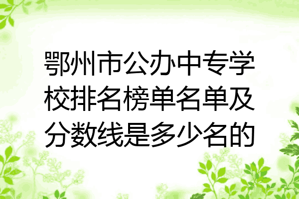鄂州市公办中专学校排名榜单名单及分数线是多少名的