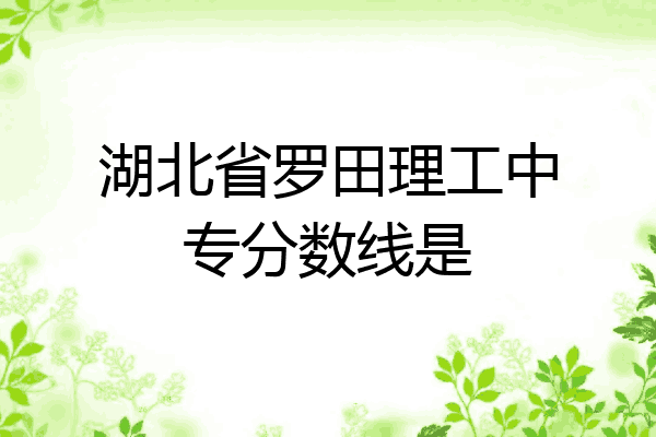 湖北省罗田理工中专分数线是