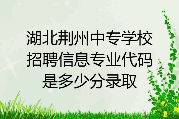 湖北荆州中专学校招聘信息专业代码是多少分录取