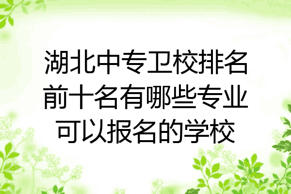 湖北中专卫校排名前十名有哪些专业可以报名的学校