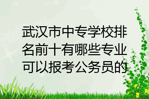 武汉市中专学校排名前十有哪些专业可以报考公务员的