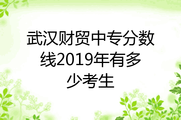 武汉财贸中专分数线2019年有多少考生