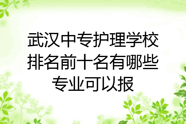 武汉中专护理学校排名前十名有哪些专业可以报