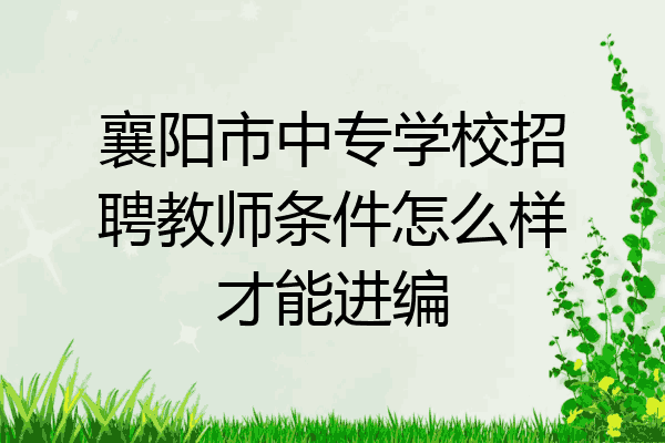 襄阳市中专学校招聘教师条件怎么样才能进编