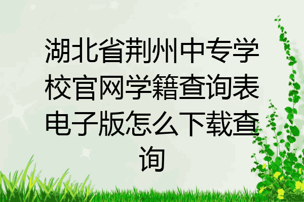 湖北省荆州中专学校官网学籍查询表电子版怎么下载查询