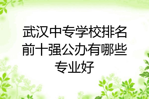 武汉中专学校排名前十强公办有哪些专业好