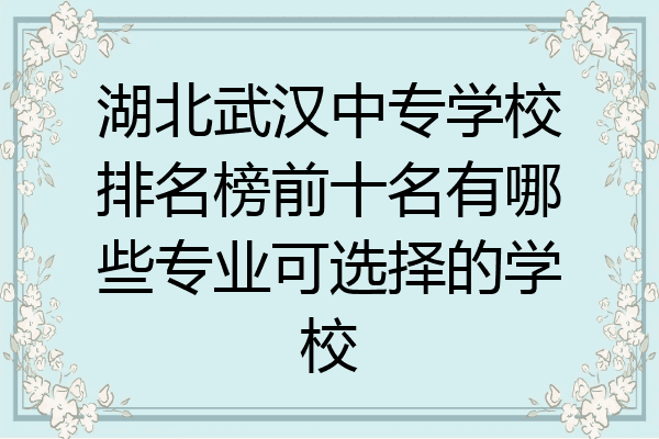 湖北武汉中专学校排名榜前十名有哪些专业可选择的学校