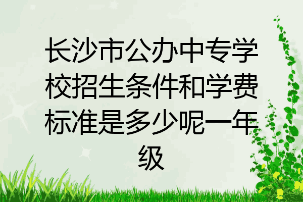 长沙市公办中专学校招生条件和学费标准是多少呢一年级