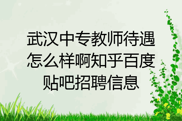 武汉中专教师待遇怎么样啊知乎百度贴吧招聘信息