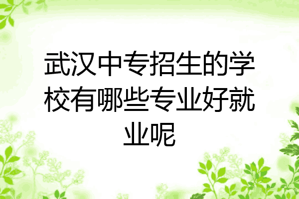 武汉中专招生的学校有哪些专业好就业呢