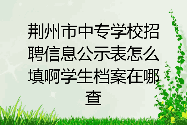 荆州市中专学校招聘信息公示表怎么填啊学生档案在哪查