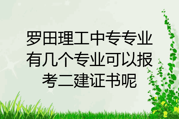 罗田理工中专专业有几个专业可以报考二建证书呢