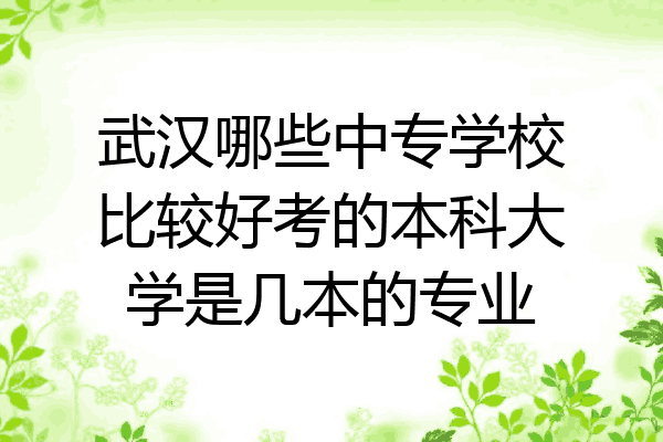 武汉哪些中专学校比较好考的本科大学是几本的专业
