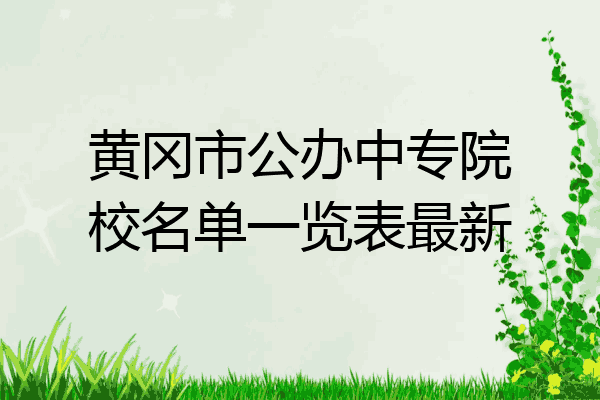 黄冈市公办中专院校名单一览表最新