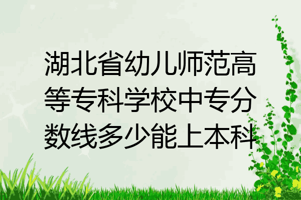 湖北省幼儿师范高等专科学校中专分数线多少能上本科
