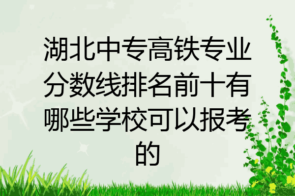 湖北中专高铁专业分数线排名前十有哪些学校可以报考的