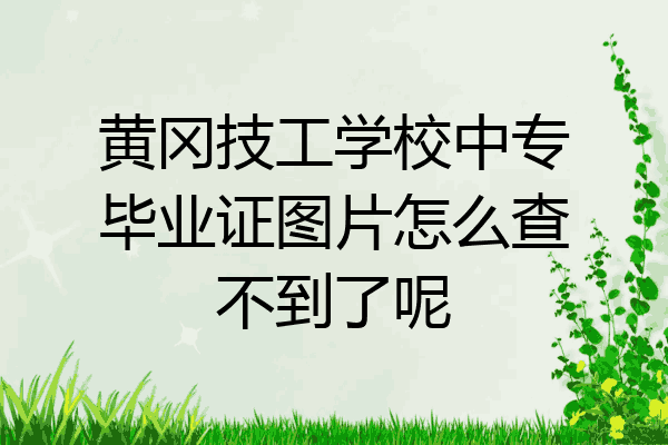 黄冈技工学校中专毕业证图片怎么查不到了呢