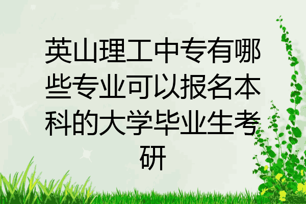 英山理工中专有哪些专业可以报名本科的大学毕业生考研