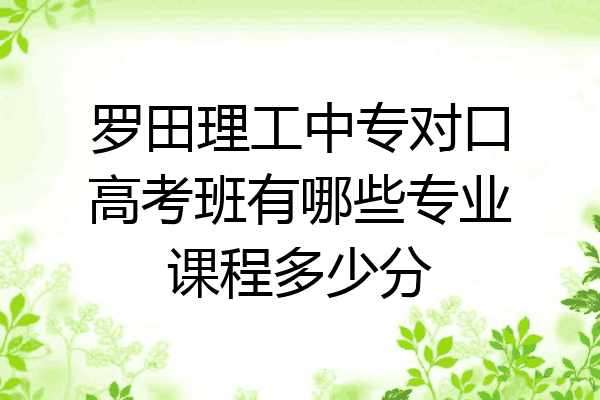 罗田理工中专对口高考班有哪些专业课程多少分