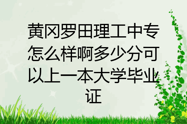 黄冈罗田理工中专怎么样啊多少分可以上一本大学毕业证