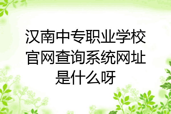 汉南中专职业学校官网查询系统网址是什么呀