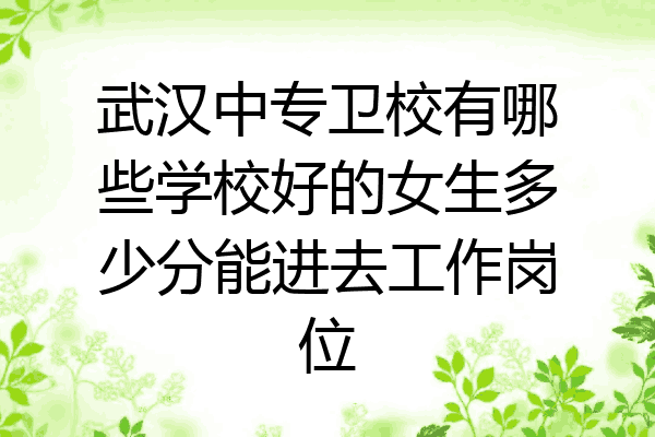 武汉中专卫校有哪些学校好的女生多少分能进去工作岗位