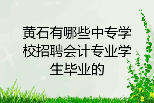 黄石有哪些中专学校招聘会计专业学生毕业的
