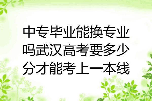 中专毕业能换专业吗武汉高考要多少分才能考上一本线