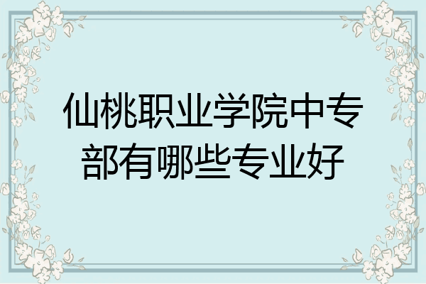 仙桃职业学院中专部有哪些专业好