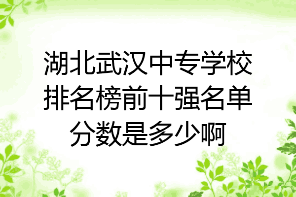 湖北武汉中专学校排名榜前十强名单分数是多少啊