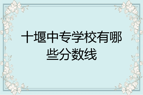 十堰中专学校有哪些分数线