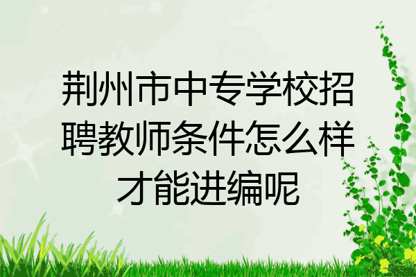 荆州市中专学校招聘教师条件怎么样才能进编呢