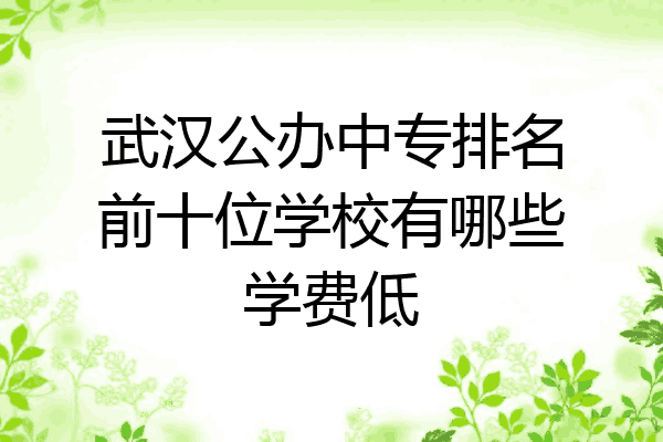 武汉公办中专排名前十位学校有哪些学费低