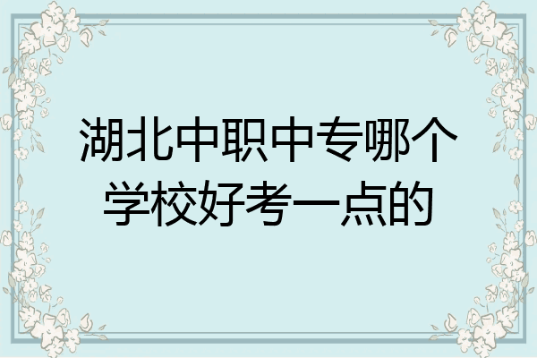 湖北中职中专哪个学校好考一点的