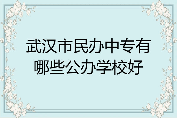 武汉市民办中专有哪些公办学校好