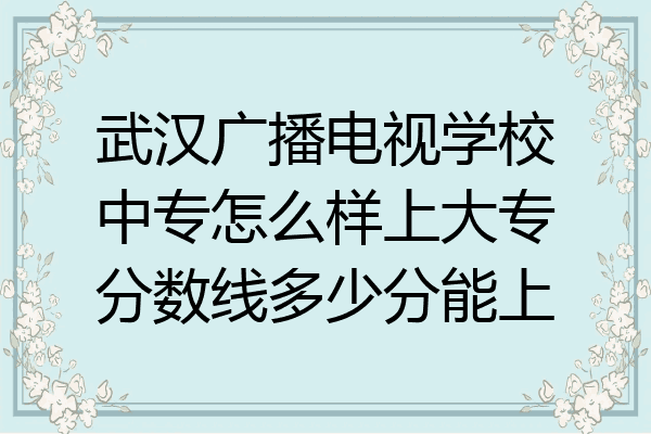 武汉广播电视学校中专怎么样上大专分数线多少分能上