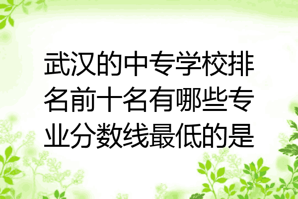 武汉的中专学校排名前十名有哪些专业分数线最低的是