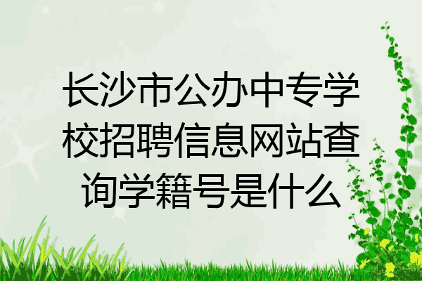 长沙市公办中专学校招聘信息网站查询学籍号是什么