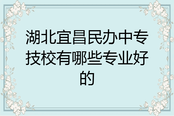 湖北宜昌民办中专技校有哪些专业好的