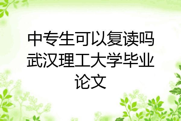 中专生可以复读吗武汉理工大学毕业论文