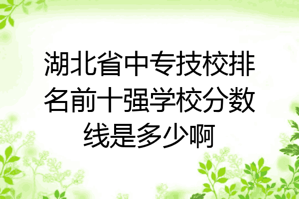湖北省中专技校排名前十强学校分数线是多少啊