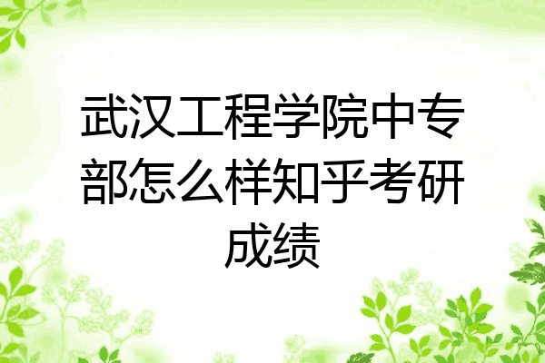 武汉工程学院中专部怎么样知乎考研成绩