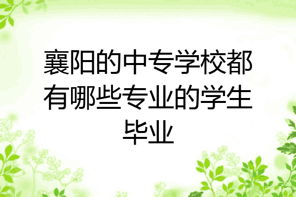 襄阳的中专学校都有哪些专业的学生毕业