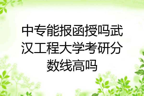 中专能报函授吗武汉工程大学考研分数线高吗