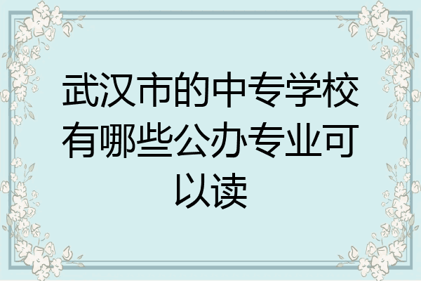 武汉市的中专学校有哪些公办专业可以读