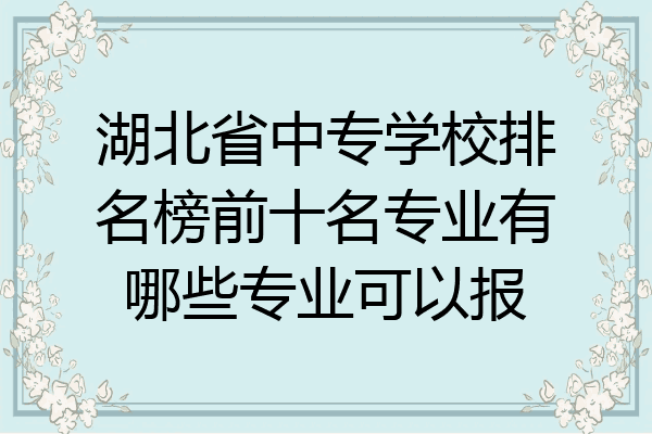 湖北省中专学校排名榜前十名专业有哪些专业可以报