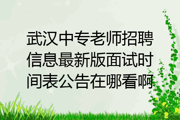 武汉中专老师招聘信息最新版面试时间表公告在哪看啊
