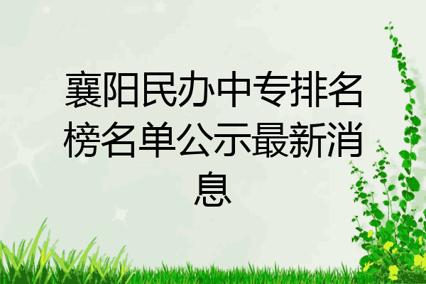 襄阳民办中专排名榜名单公示最新消息